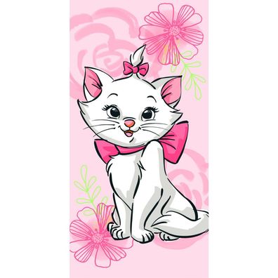 Jerry Fabrics Handtuch Marie Cat Pink Flower 70x140 cm
