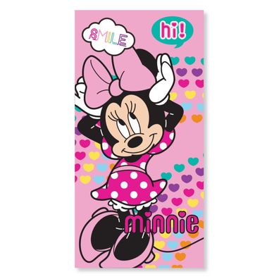 Disney Minnie Hearts Badetuch, Strandtuch 70x137 cm (Schnelltrocknend)
