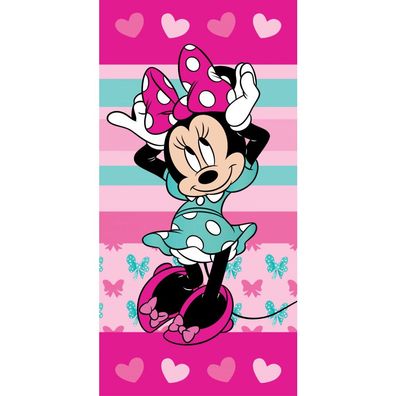 Disney Minnie Hearts Badetuch, Strandtuch 70x140cm