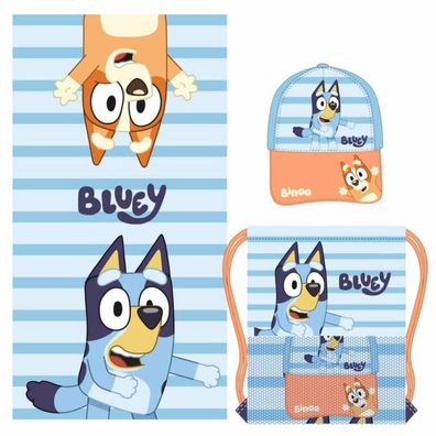 Bluey Set Handtuch + Tasche + Mütze