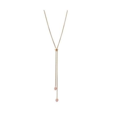 Victoria Rosegoldfarbene Halskette mit rosa Stein