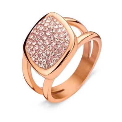 Victoria Roségoldfarbener rosa Steinring