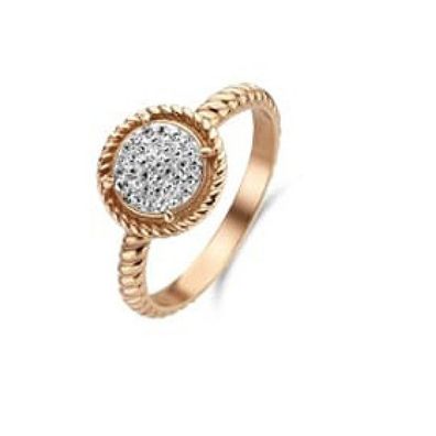 Victoria Ring in Roségoldfarbe mit weißen Steinen