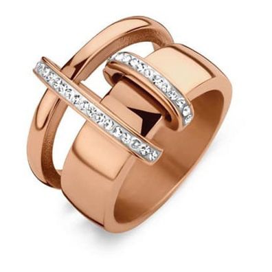 Victoria Rosegoldfarbener Weißsteine Ring