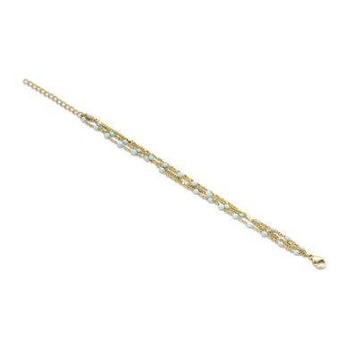 Victoria Goldfarbenes Blau Perlen Armband