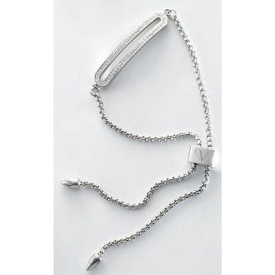 Victoria Silberfarbiges Armband mit weißen Steinen
