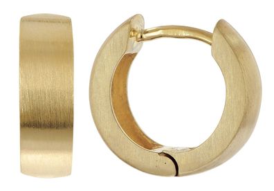 trendor Schmuck Kleine Creolen 925 Silber Matt Vergoldet Klappohrringe ? 12,5 mm 217