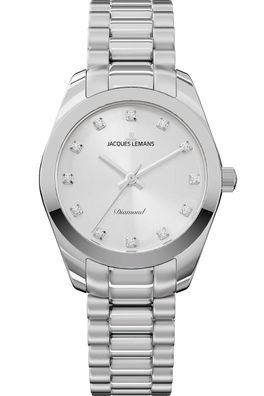 Jacques Lemans Damenuhr Diamond Watches Edelstahl/Silberfarben D-10A