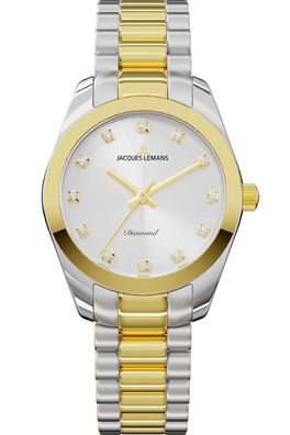 Jacques Lemans Damen-Uhr Diamond Watches Bicolor/Silberfarben D-10C