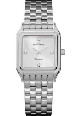 Jacques Lemans Damenarmbanduhr Diamond Watches Quarz Edelstahl D-14A