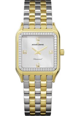 Jacques Lemans Quarzuhr für Damen Diamond Watches Zweifarbig D-15B