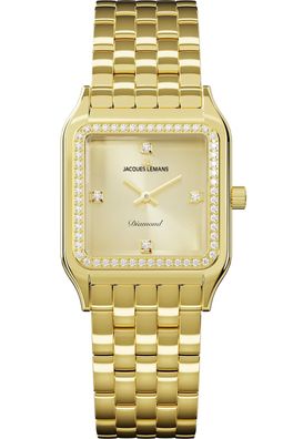 Jacques Lemans Damen-Quarzuhr Diamond Watches Goldfarben D-15C