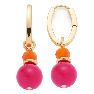 Leonardo Schmuck Damen-Ohrringe Creolen Solera gold pink 026889