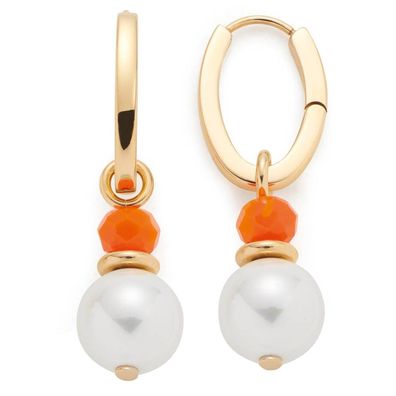 Leonardo Schmuck Damen-Ohrringe Creolen Selora gold weiß 026890