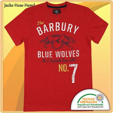 T-Shirt Frontdruck Rot Wolf Baumwolle Blue Wolves Since 1993 Gr: 158/164/170 NEU