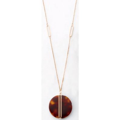 Victoria Rosegoldfarbene Halskette mit braunem Muster