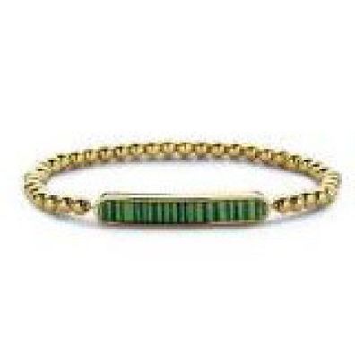 Victoria Goldfarbene grün gemusterte Armband