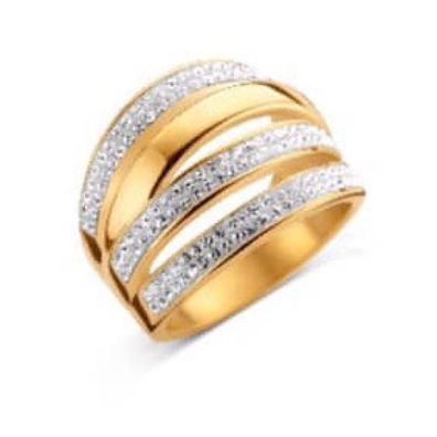 Victoria Goldfarbener Ring mit weißem Stein