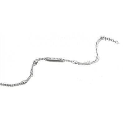Victoria Silberfarbene Armband mit weißen Steinen