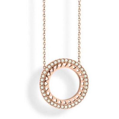 Victoria Kette mit weißen Steinen in Roségold