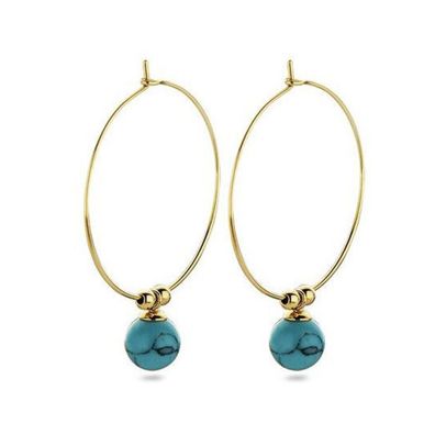 Victoria Goldfarbene Blaue Perlenohrringe