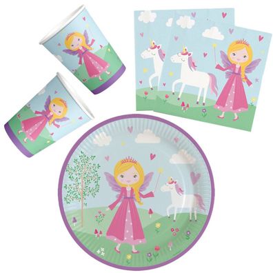 Spell Prinzessinnen-Partyset mit 36 Teilen und 23 cm Teller