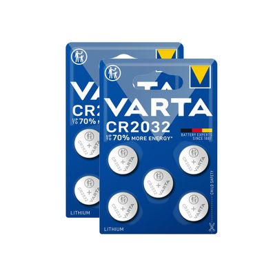 2x Varta CR2032 CR 2032 Knopfzelle Batterie 3V Blister Lithium 5er Blister