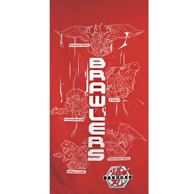 AymaxJavoli Bakugan Badetuch Rot 70 x 140 cm Baumwolle