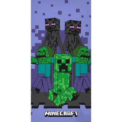 Minecraft Purple Badetuch, Strandtuch 70x140cm