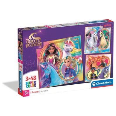 Unicorn Academy Puzzle 3x48 Stück