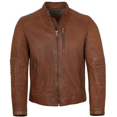 Milestone - Herren Lederjacke Lammnappa teracotta
