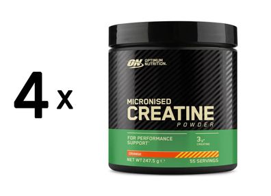 4 x Optimum Nutrition Micronised Creatine Powder - flavoured (247,5g) Orange