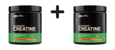 2 x Optimum Nutrition Micronised Creatine Powder - flavoured (247,5g) Orange