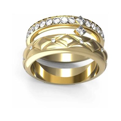 Eleganter Guess Ring mit vergoldetem Kristall Ringgröße: 58 mm