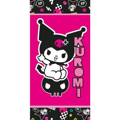 Hello Kitty Kuromi Rebel Badehandtuch, Strandtuch 70x140 cm (Schnell trocknend)
