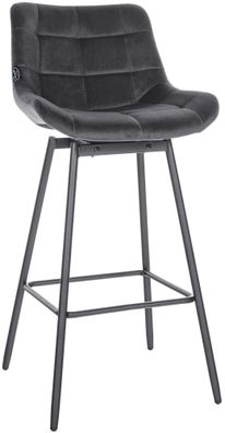 Barhocker Weston Schwenkbar Samt, dunkelgrau