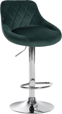 Barhocker Lazio Samt chrom, dunkelgrün