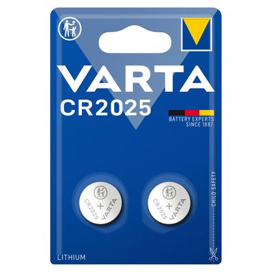 Varta CR2025 CR 2025 Knopfzelle Batterie 3V 2er Blister Lithium