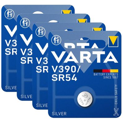 4x Varta Watch V390 SR54 V 390 Silver Oxide Uhrenbatterien Blister 1,55V