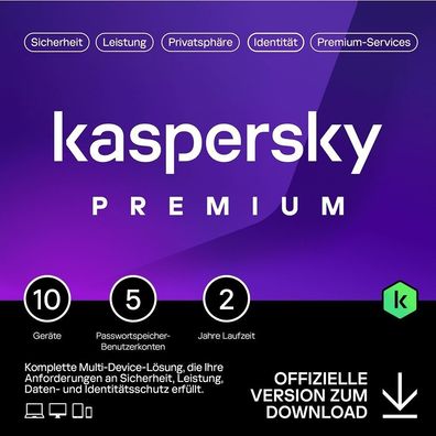 Kaspersky Premium Total Security 2026, 10 Geräte, 2 Jahre, Deutsch, KEY, Download