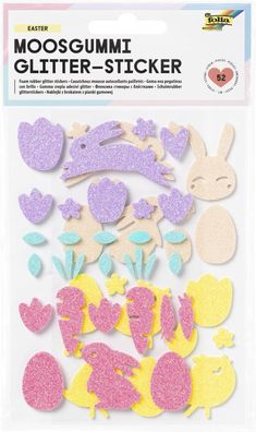 Folia 23779 Moosgummi Glitter-Sticker Ostern