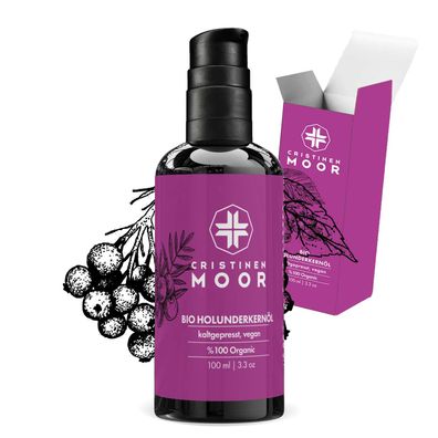 CristinenMoor Bio Holunderkernöl - kalt gepresstes Hautpflegeöl 100 ml