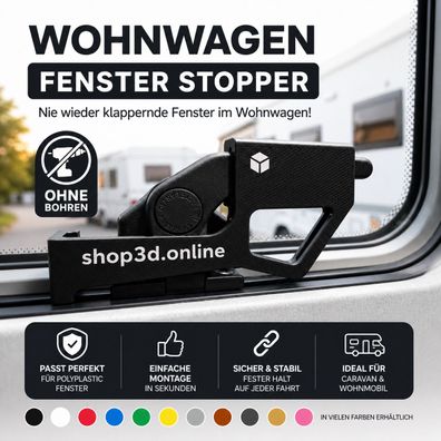 Wohnwagen Fenstersicherung Polyplastic Fenster | Camper Caravan Clip ohne Bohren