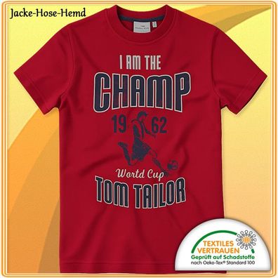 T-Shirt Frontdruck Rot I am the Champ 1962 Baumwolle Gr: 164/170, 176/182 NEU