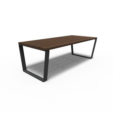 Adezz Gartentisch Serie MIO 230 x 100 x 76 cm Tischplatte aus Bambus Rahmen Stahl sc