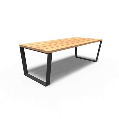 Adezz Gartentisch Serie MIO 230 x 100 x 76 cm Tischplatte Hartholz Garapa Rahmen Sta
