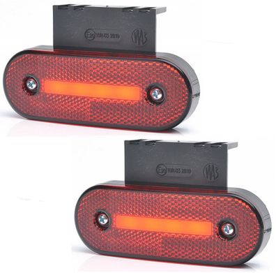 2 x LED Positionsleuchte Umrissleuchte Begrenzungsleuchte 12V/24V rot je 4 LED