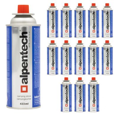 14x Alpentech 433ml Gaskartusche für Kocher