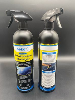 2x beko TecLine PV Anlagen Reiniger 750ml Solar Solarmodule PV-Module Solaranlagen