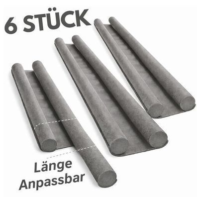 6 Stück Zugluftstopper Türbodendichtung Türdichtung Set Grau Windschutz Türstopper